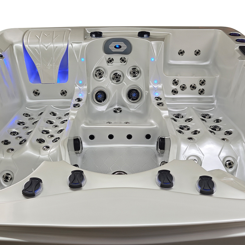 Jacuzzi ogrodowe 5-os. z hydromasażem SPA-747 210x210 cm biały/brązowy - HS_SPA747-3891