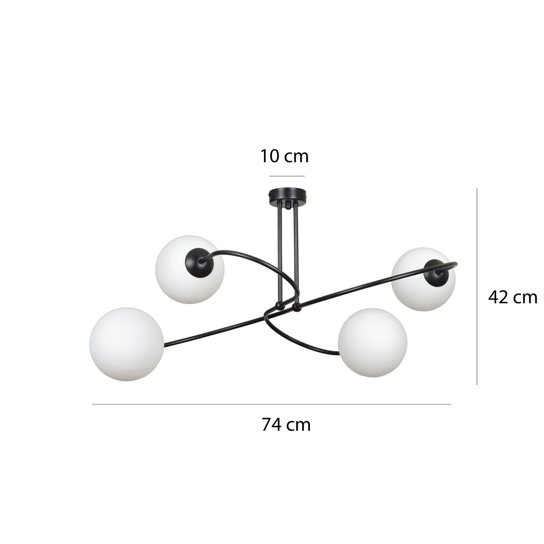 Lampa sufitowa SELBI Czarny 734/4B - 734/4B