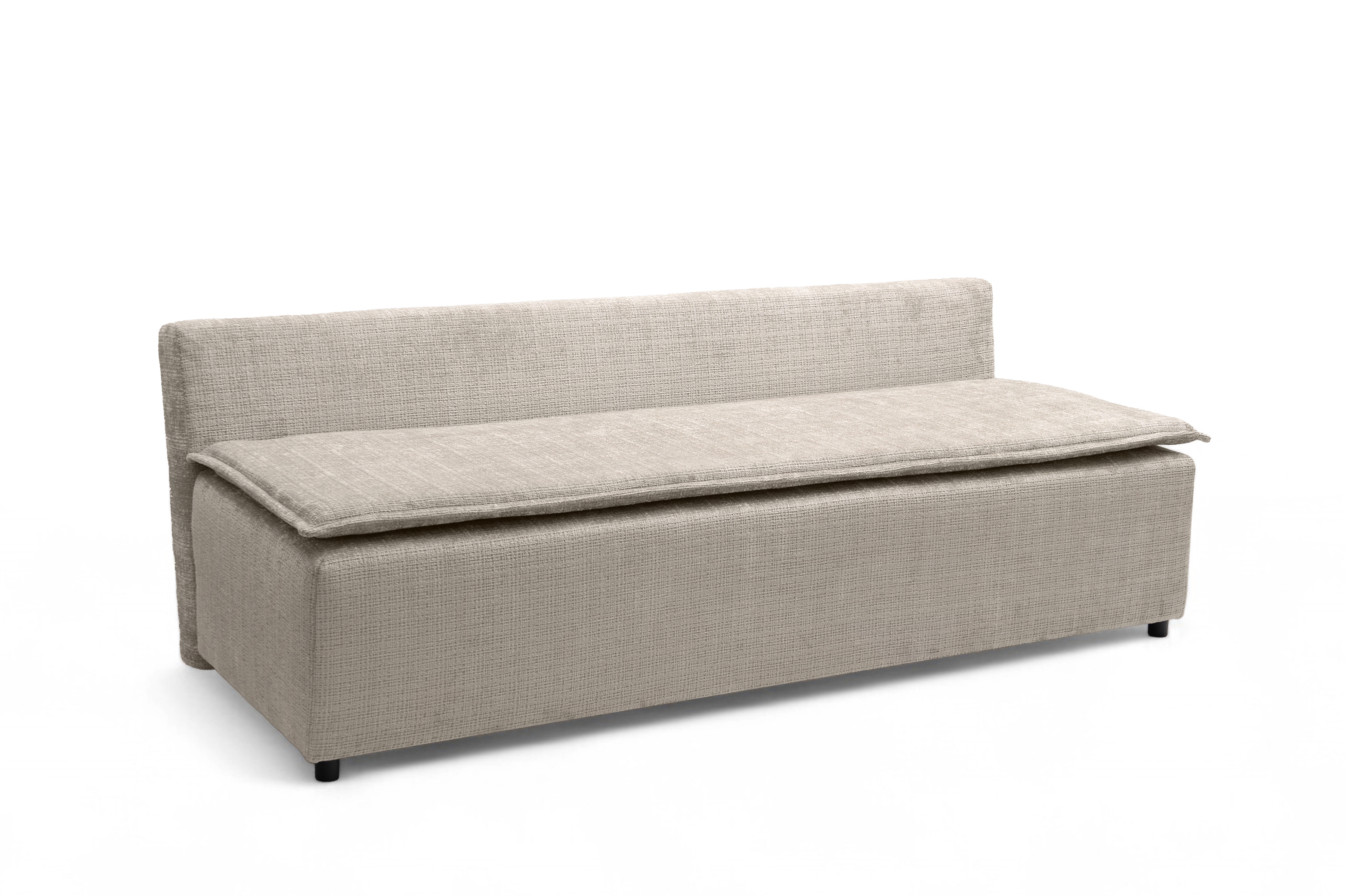 Sofa rozkładana FIRIOZA (Cremona 14) 210 cm z pojemnikiem i zdejmowanym toperem ciemnobeżowa - B_165928
