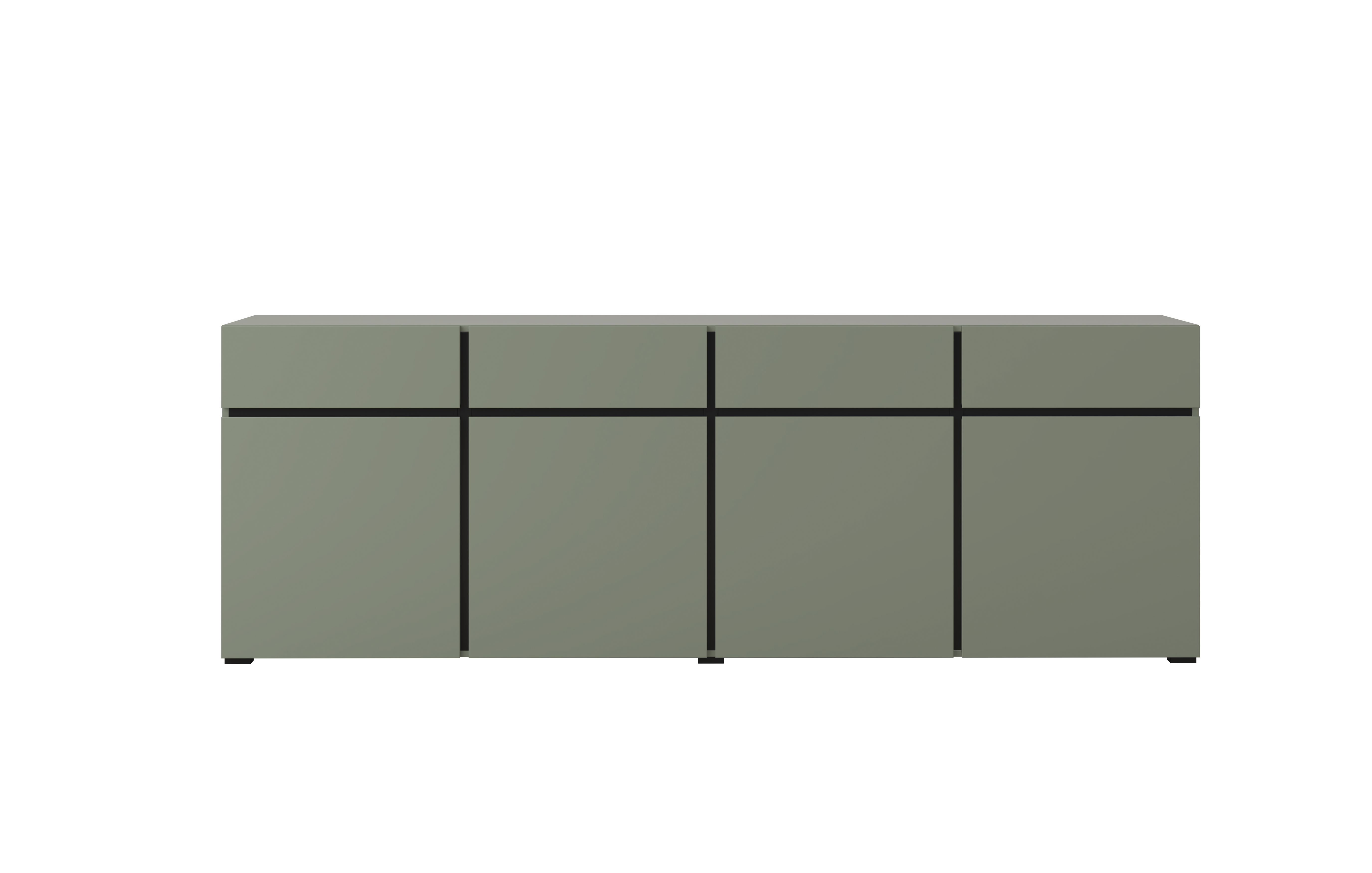 Komoda 4-drzwiowa z 4 szufladami CROSS - zielony, czarny 225cm - 24GWMY25