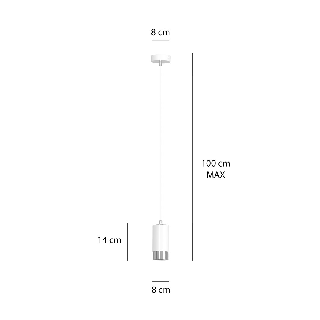 Lampa wisząca FUMIKO Biały/Chrom 814/1 - 814/1