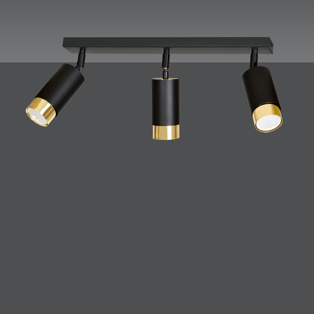 Lampa sufitowa  HIRO Czarny/Złoty 965/3 - 965/3