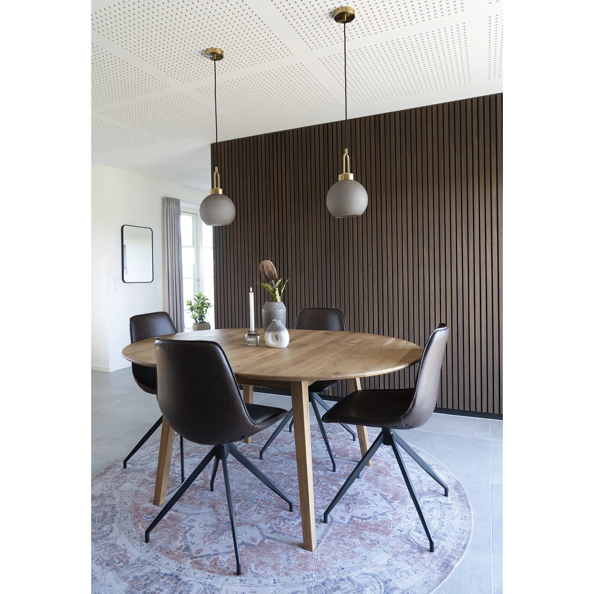 Lampa wisząca LUTON szkło przydymione matowe FI 20cm - szary, złoty - 6406105