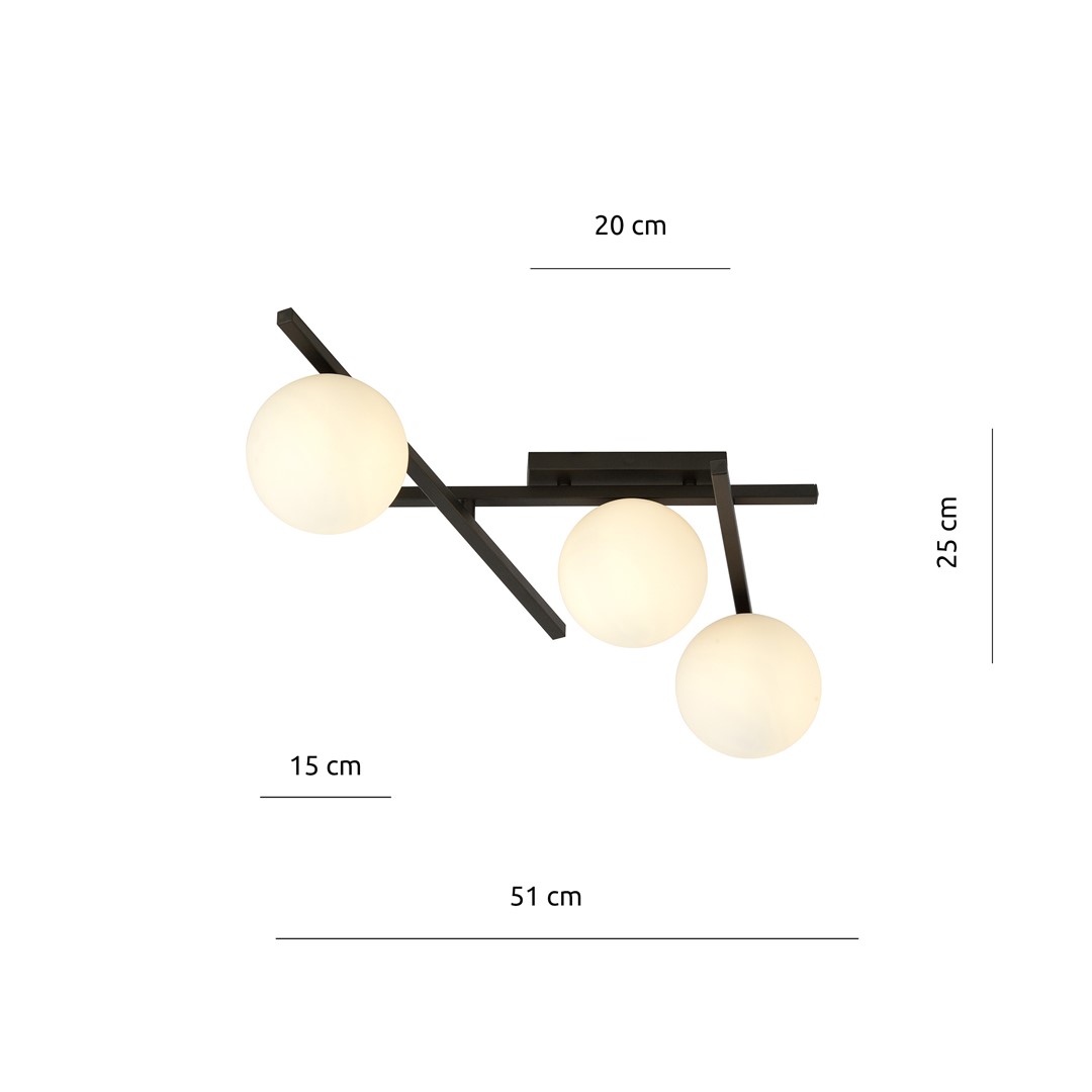 Lampa sufitowa SMART Czarny 1103/3 - 1103/3