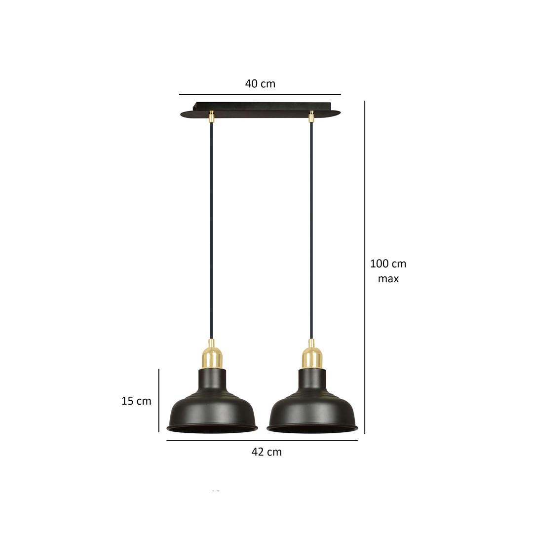 Lampa wisząca IBOR Czarny 1042/2 - 1042/2