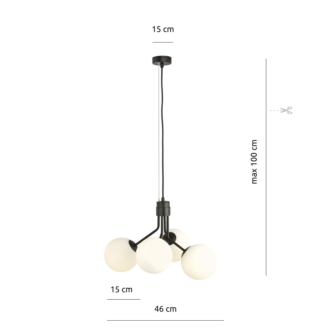 Lampa wisząca NOVA Czarny 1138/4 - 1138/4