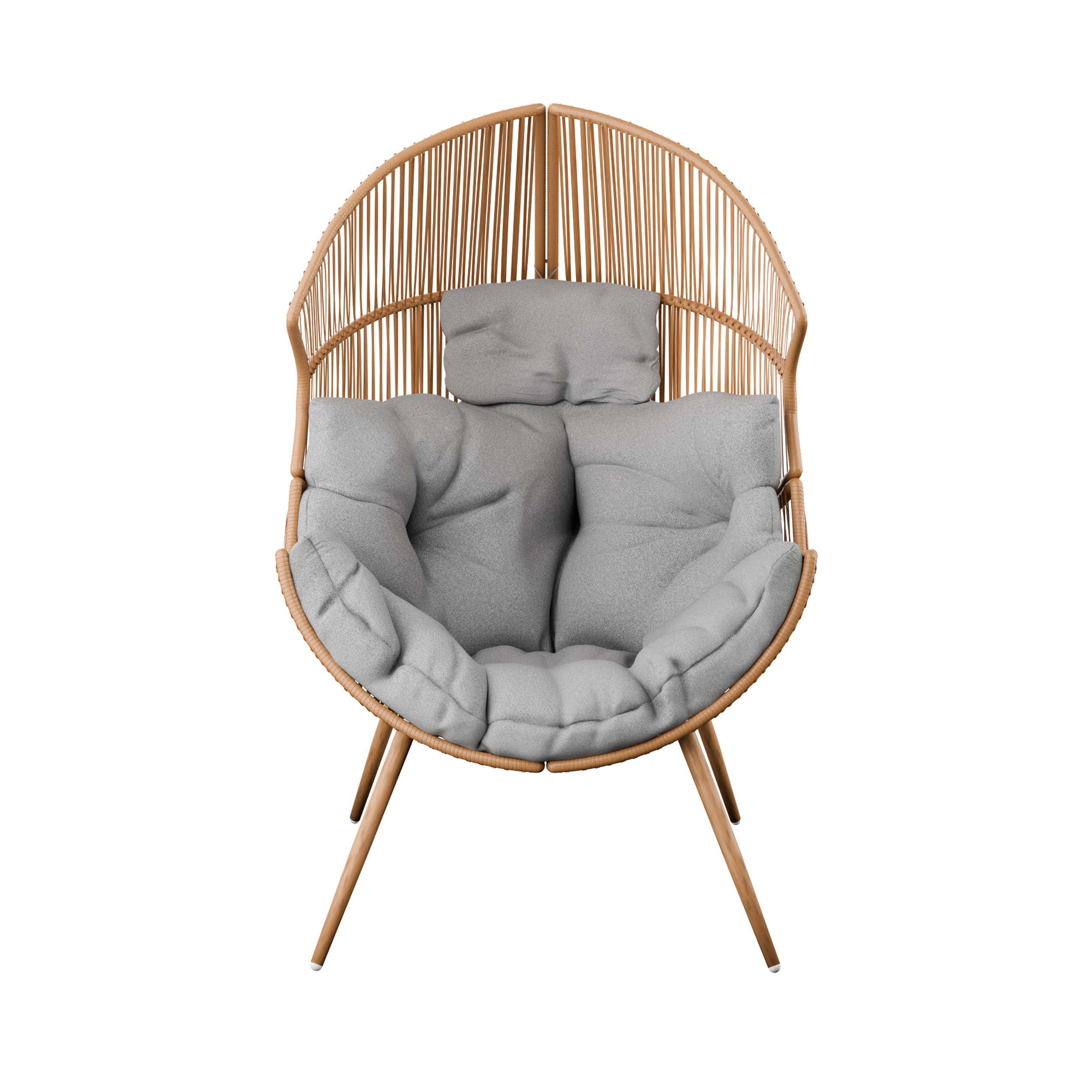 Fotel ogrodowy rattanowy SUMMERY 96x143 z poduszką szary Zenjoy + GRATIS - SUMMERY_JASNOSZARY