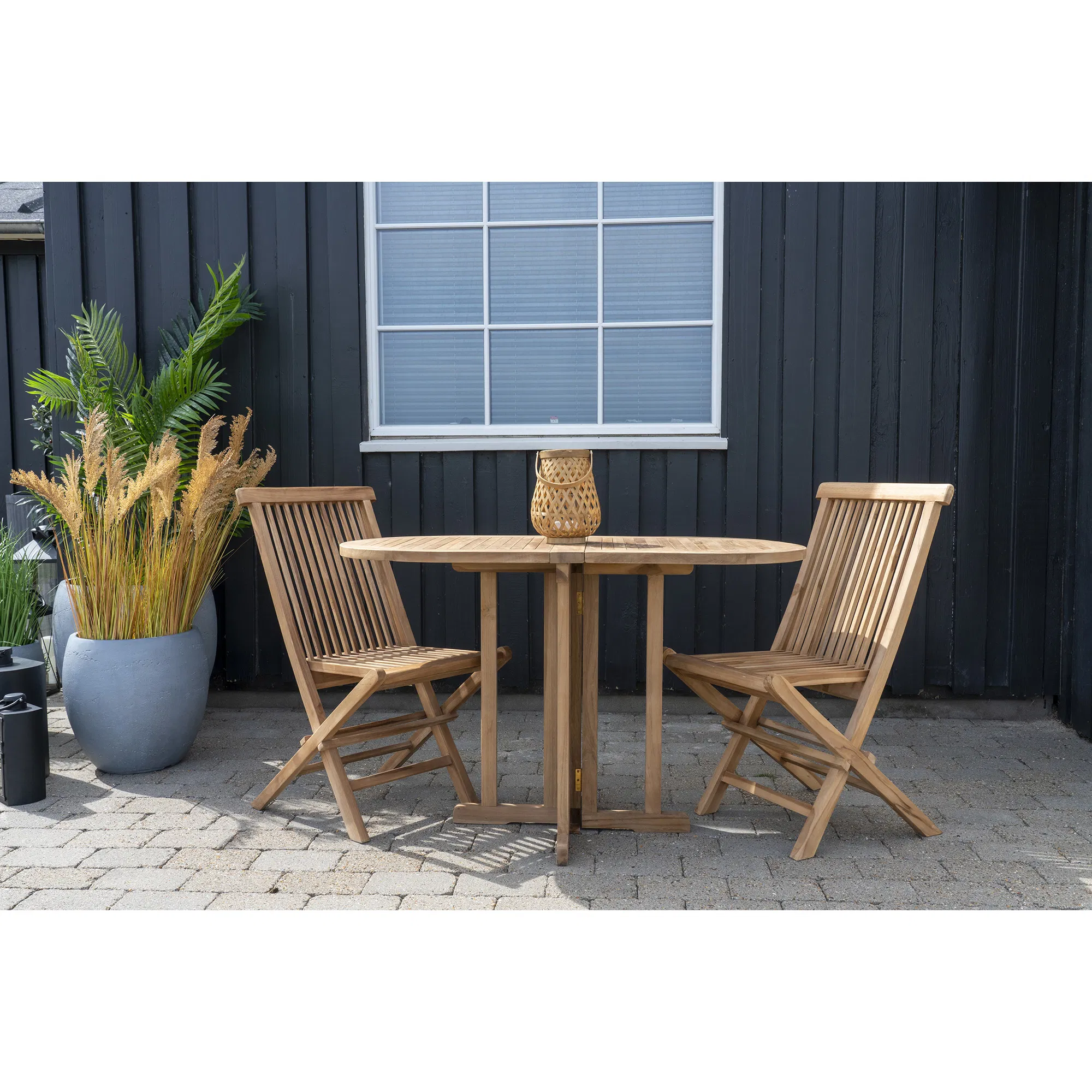 Stół ogrodowy składany HUELVA 60x120 cm drewno tekowe - naturalny - 7501145