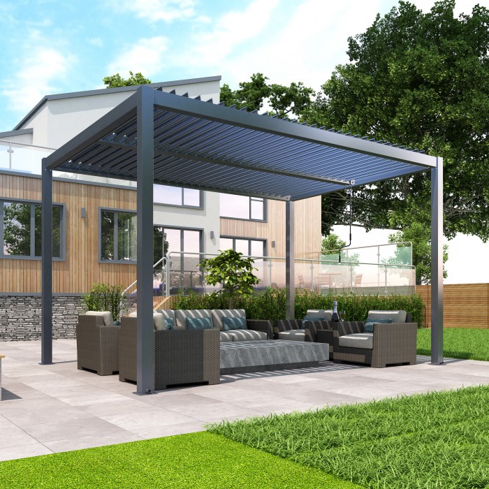 Pergola LUXE 3x4m antracyt z LED - MI_5908227364804