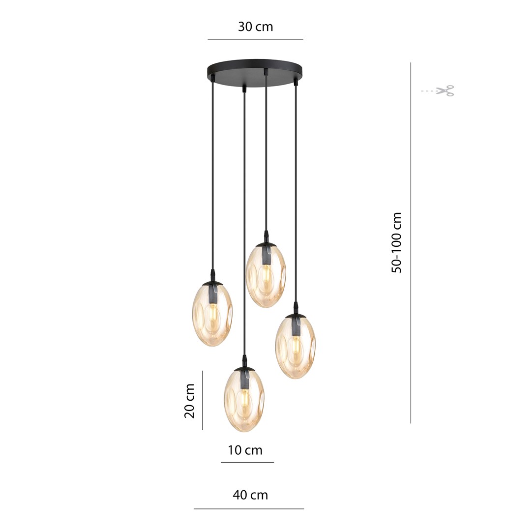 Lampa wisząca ASTRAL Czarny 1267/4PREM - 1267/4PREM