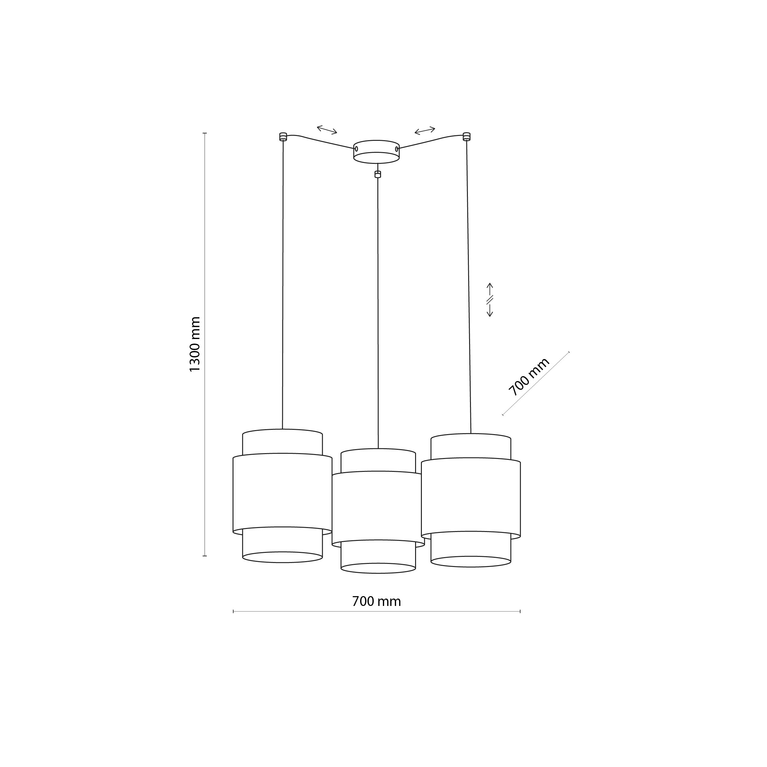 Lampa wisząca BOHO biała z brązowymi elementami z plecionki dodatkowo podwieszana 130x70cm - TK_6537