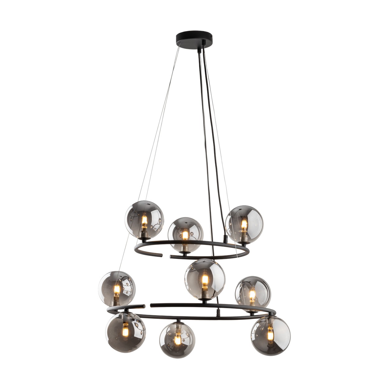 Lampa wisząca ANABELLE z okrągłymi szklanymi kloszami 140x62cm - TK_6844