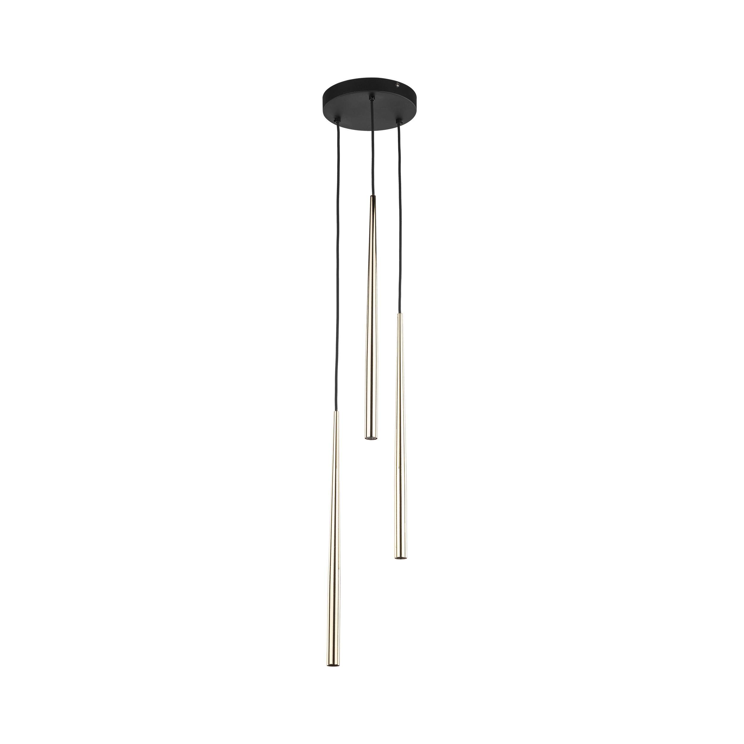 Lampa wisząca PIANO czarna ze złotymi elementami na okrągłej podstawie 140x20cm - TK_10117