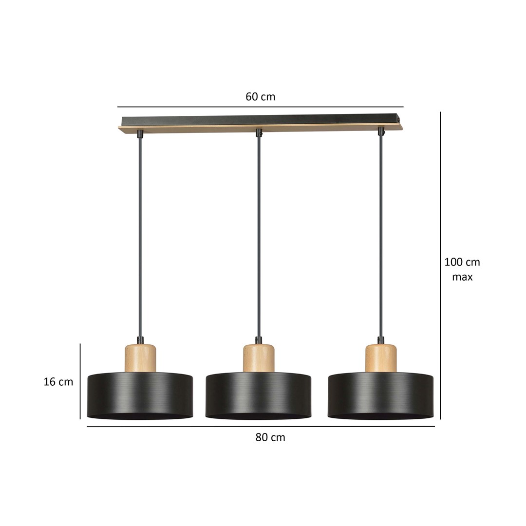 Lampa wisząca  TORIN Czarny 1046/3 - 1046/3