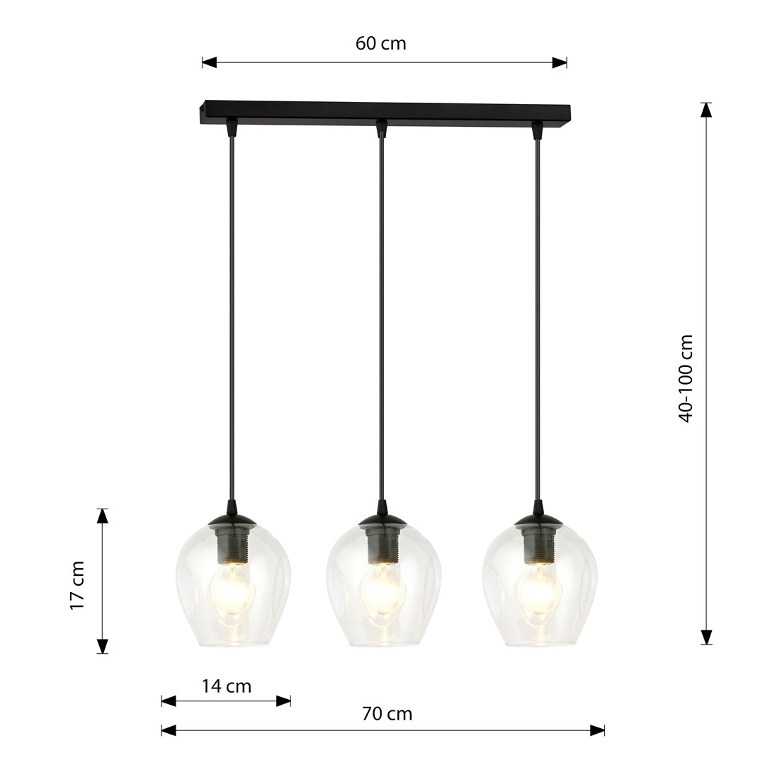 Lampa wisząca ISTAR Czarny 679/3 - 679/3