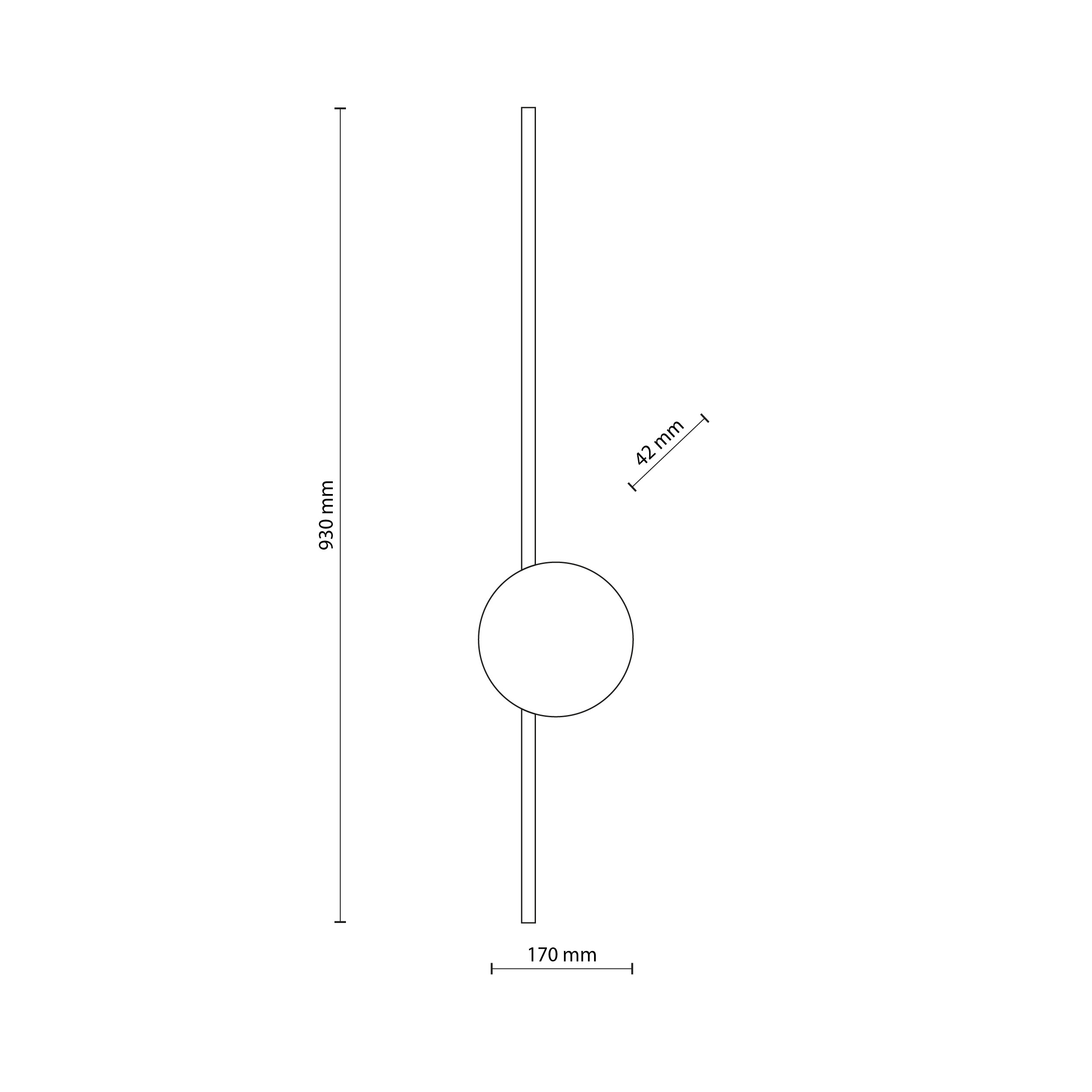 Kinkiet JAVA LED 15W czarny metalowy 93x17x4cm - TK_1439