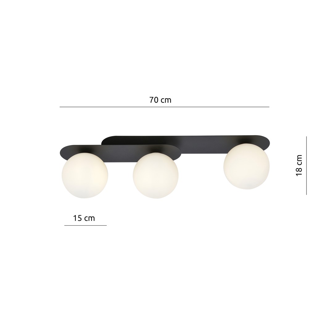 Lampa sufitowa PLAZA Czarny 1118/3 - 1118/3