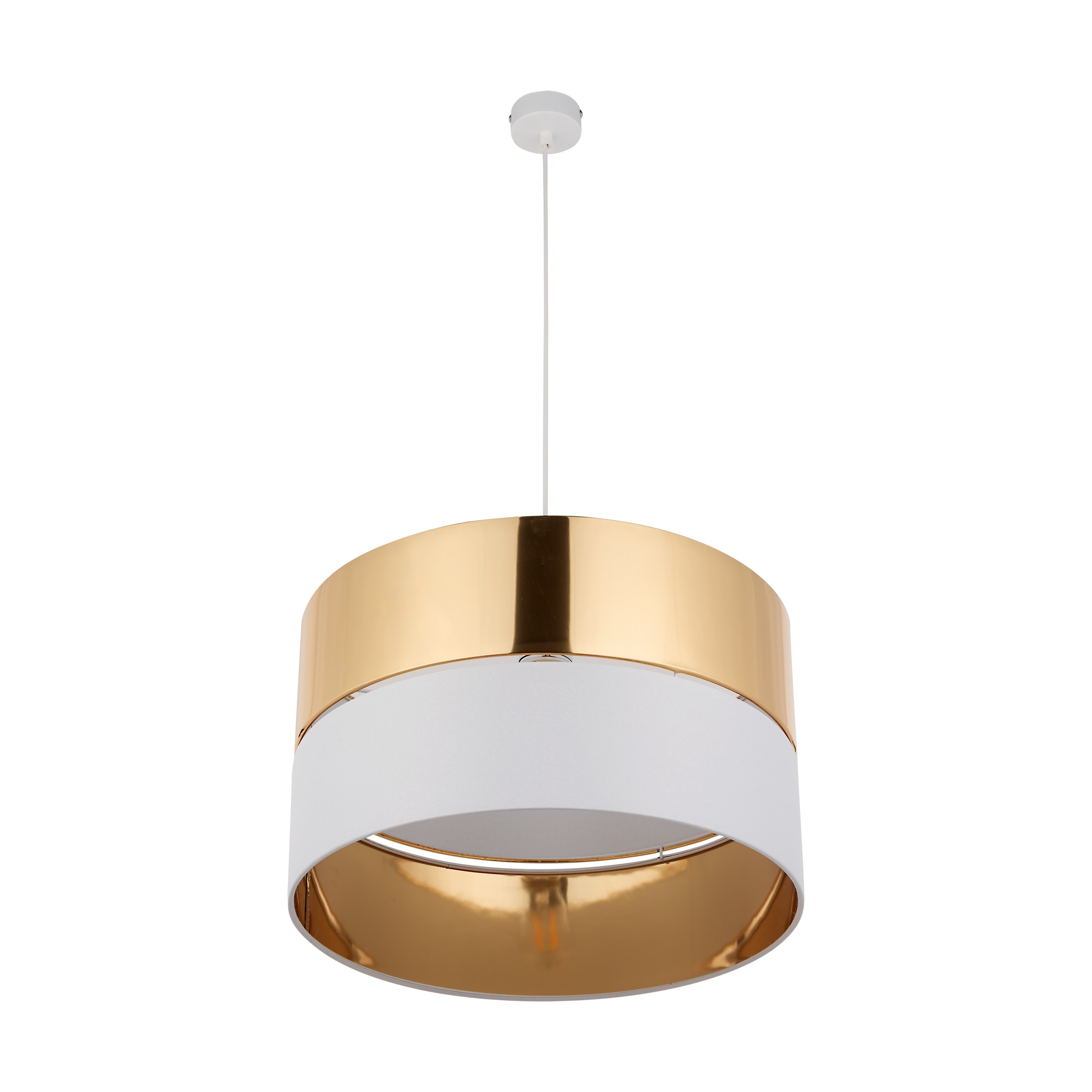 Lampa wisząca HILTON biała ze złotymi elementami 175x50cm - TK_4771