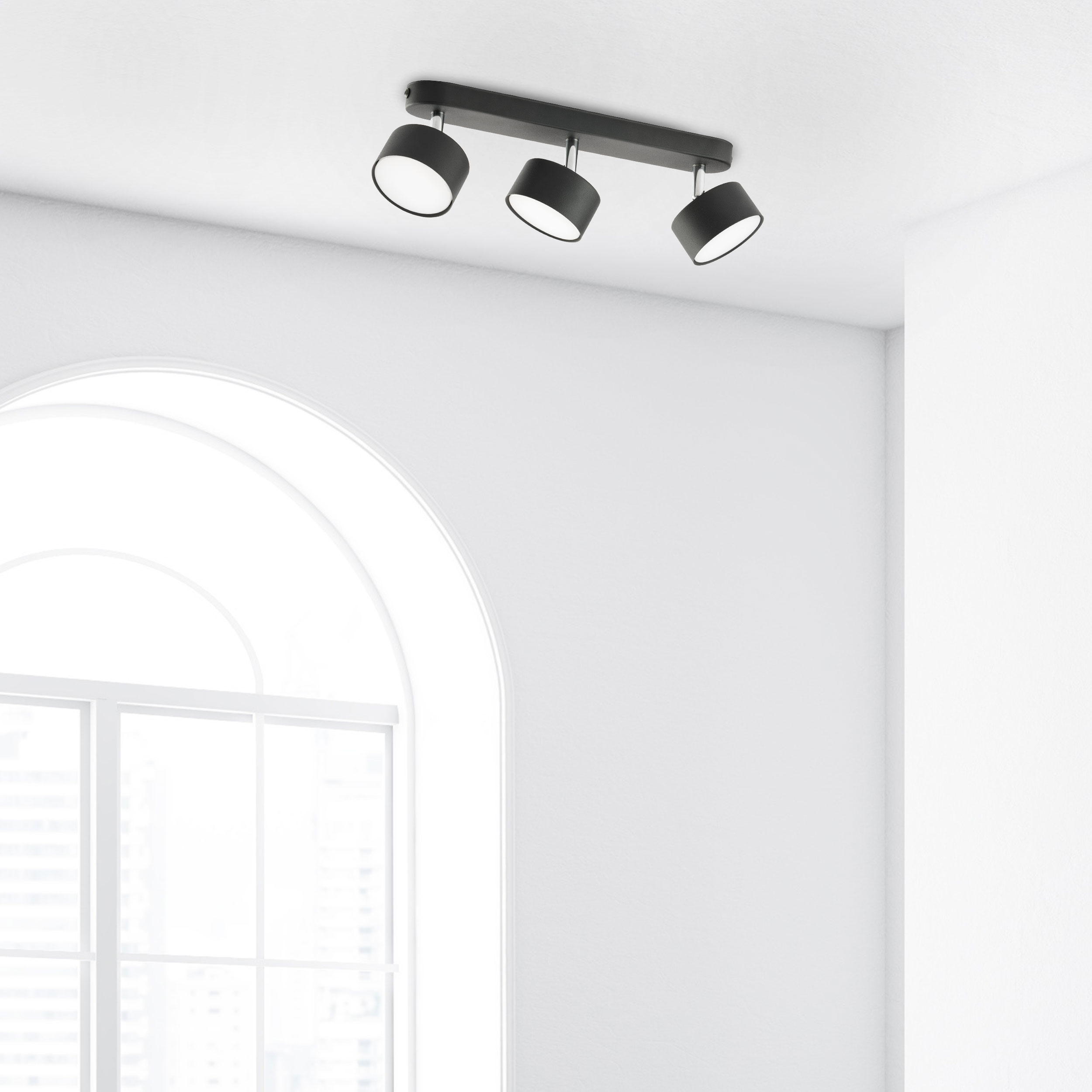 Lampa sufitowa CLARK czarna z chromowanymi elementami na listwie regulowana 40x14x11cm - TK_3404