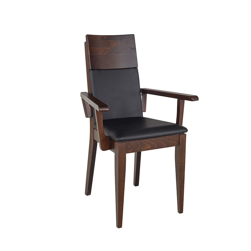 Krzesło bukowe KT170 Naturalny/Skóra DREWMAX