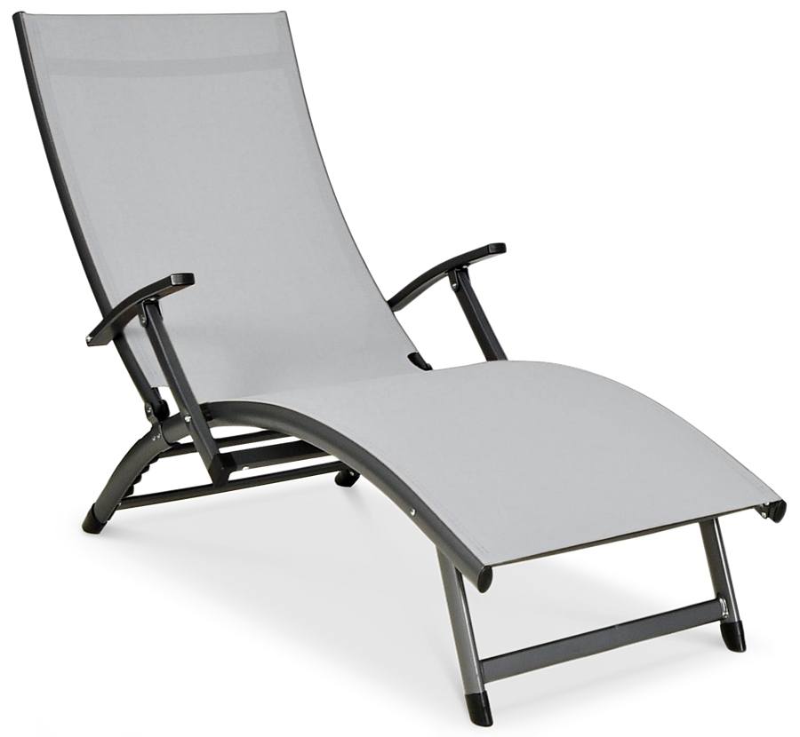 Leżak ogrodowy składany RELAX aluminiowy z regulacją 175 cm szary - FG001029