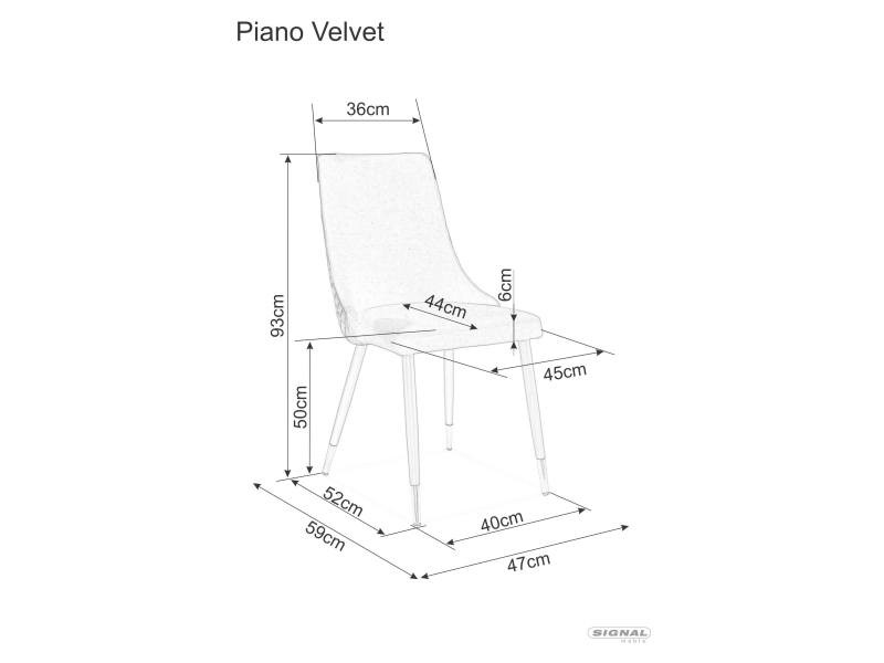 Krzesło PIANO B VELVET brązowe aksamitne SIGNAL - PIANOBVCBR