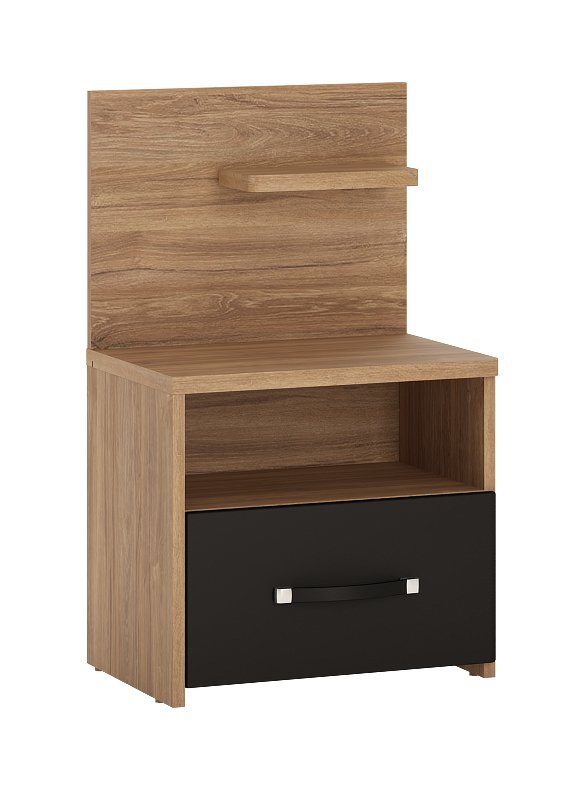 Szafka nocna z 1 szufladą MONACO MOAK02P Stirling Oak, Czarny Mat - 6003005003010