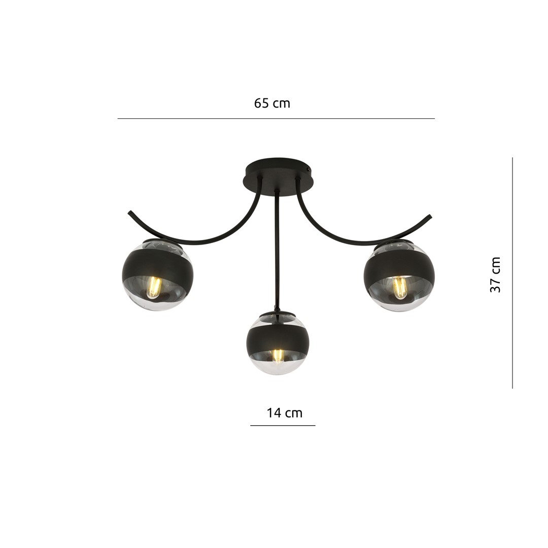 Lampa sufitowa  BOSTON Czarny 1111/3 - 1111/3