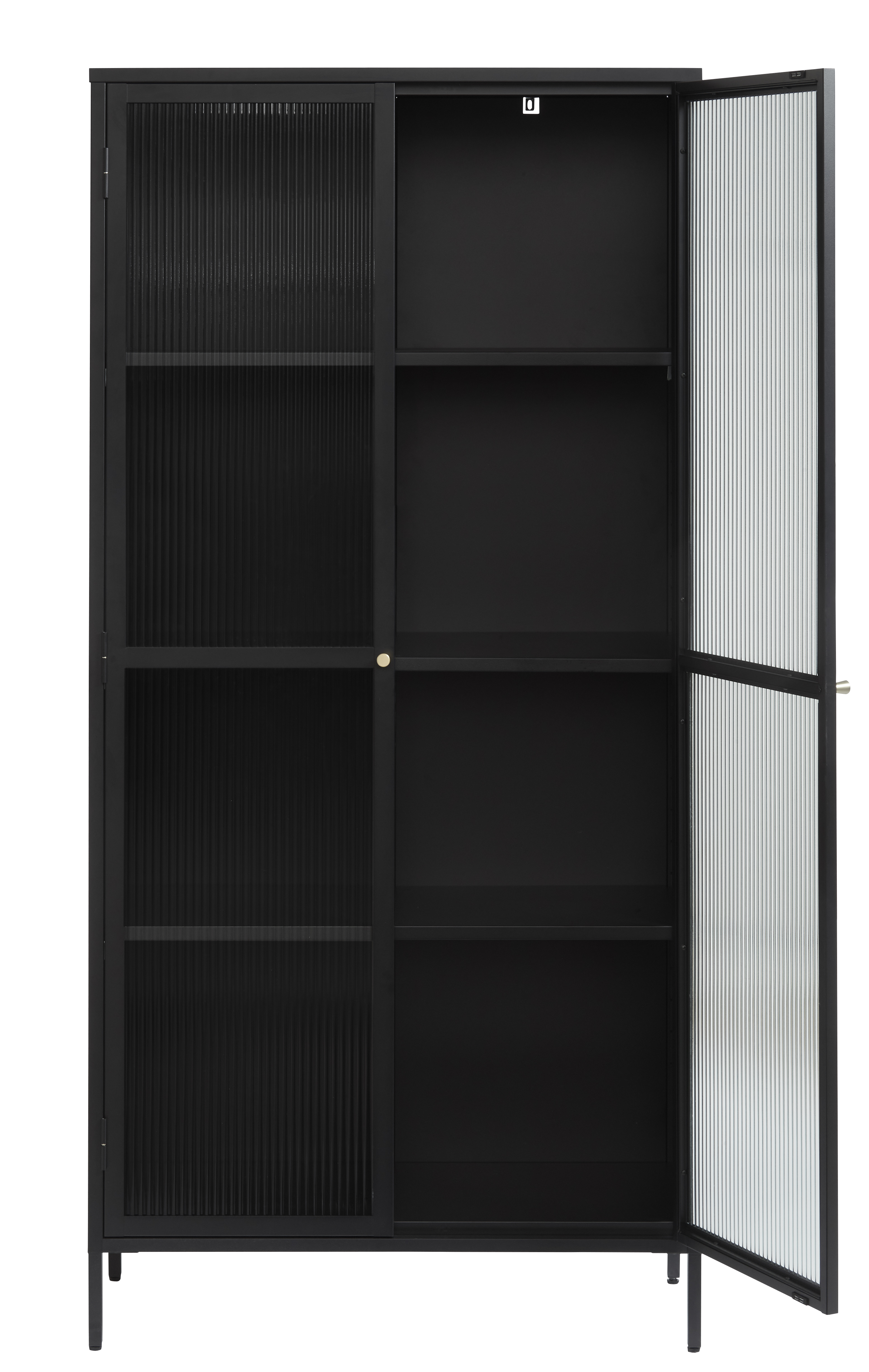 Witryna wysoka BRONCO 2-drzwiowa W190 cm - czarny, złoty - UN_44610600