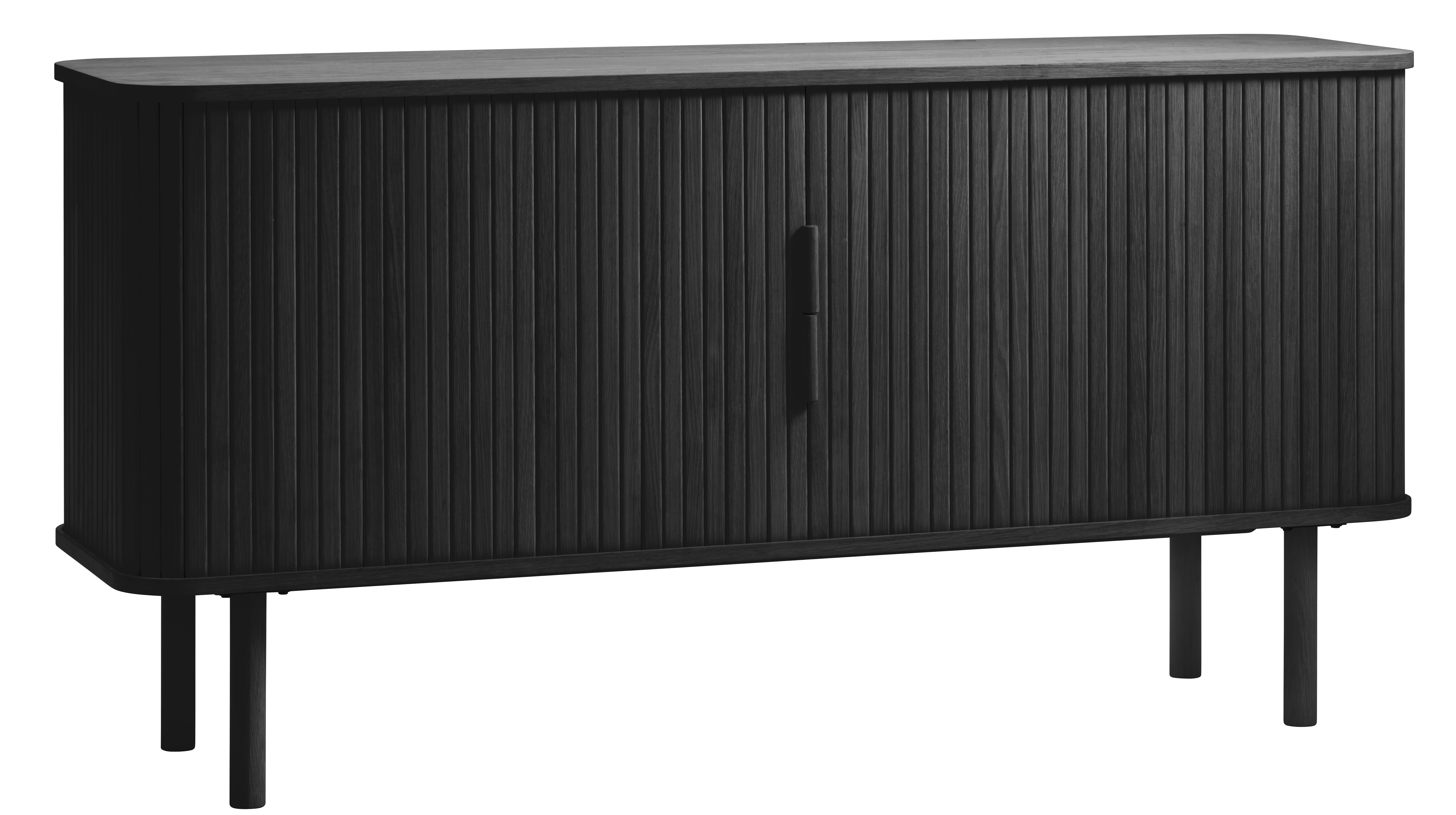 Komoda 2-drzwiowa CAVO 160 cm ryflowana - dąb czarny