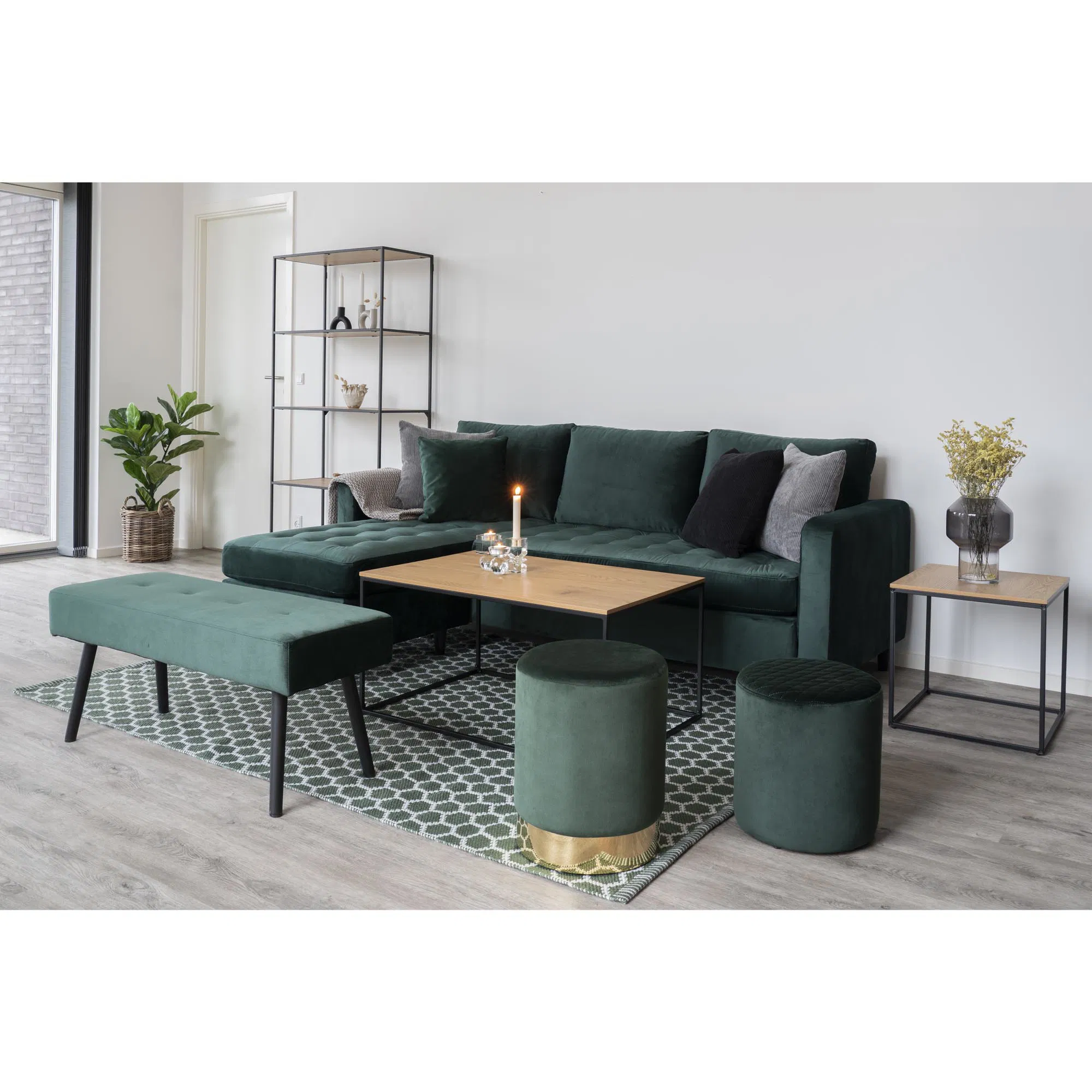 Stolik kawowy prostokątny VITA 60x90x45 cm - efekt drewna - 2101500