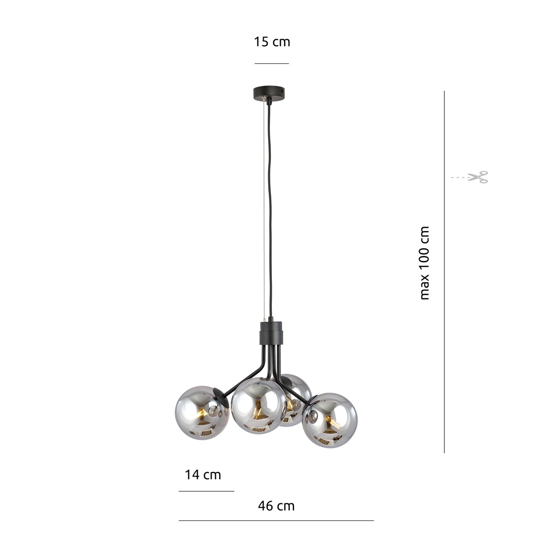 Lampa wisząca NOVA Czarny 1140/4 - 1140/4