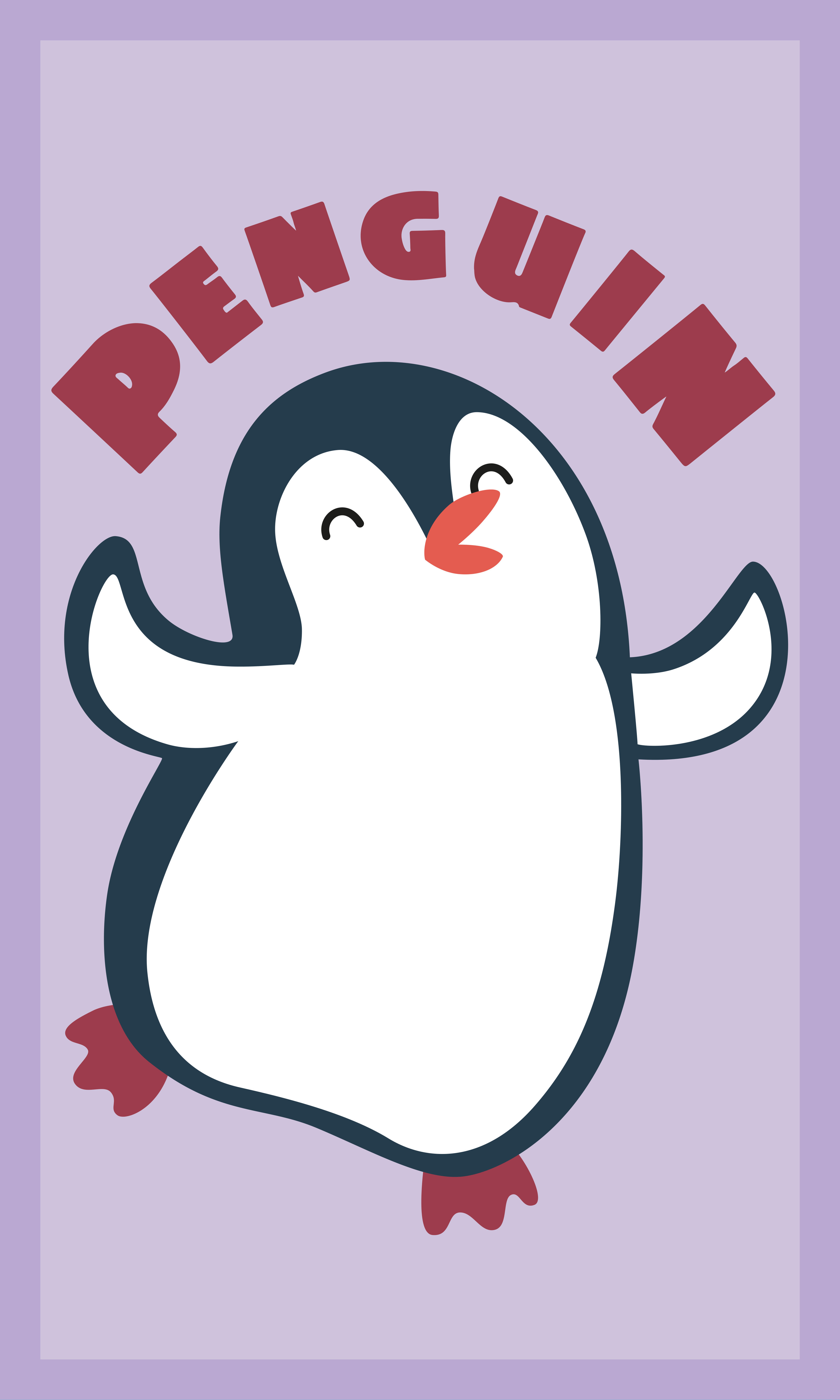 Ręcznik dla dziecka ZWIERZAKI 018 PINGWINEK 30x50 gramatura 350 fioletowy