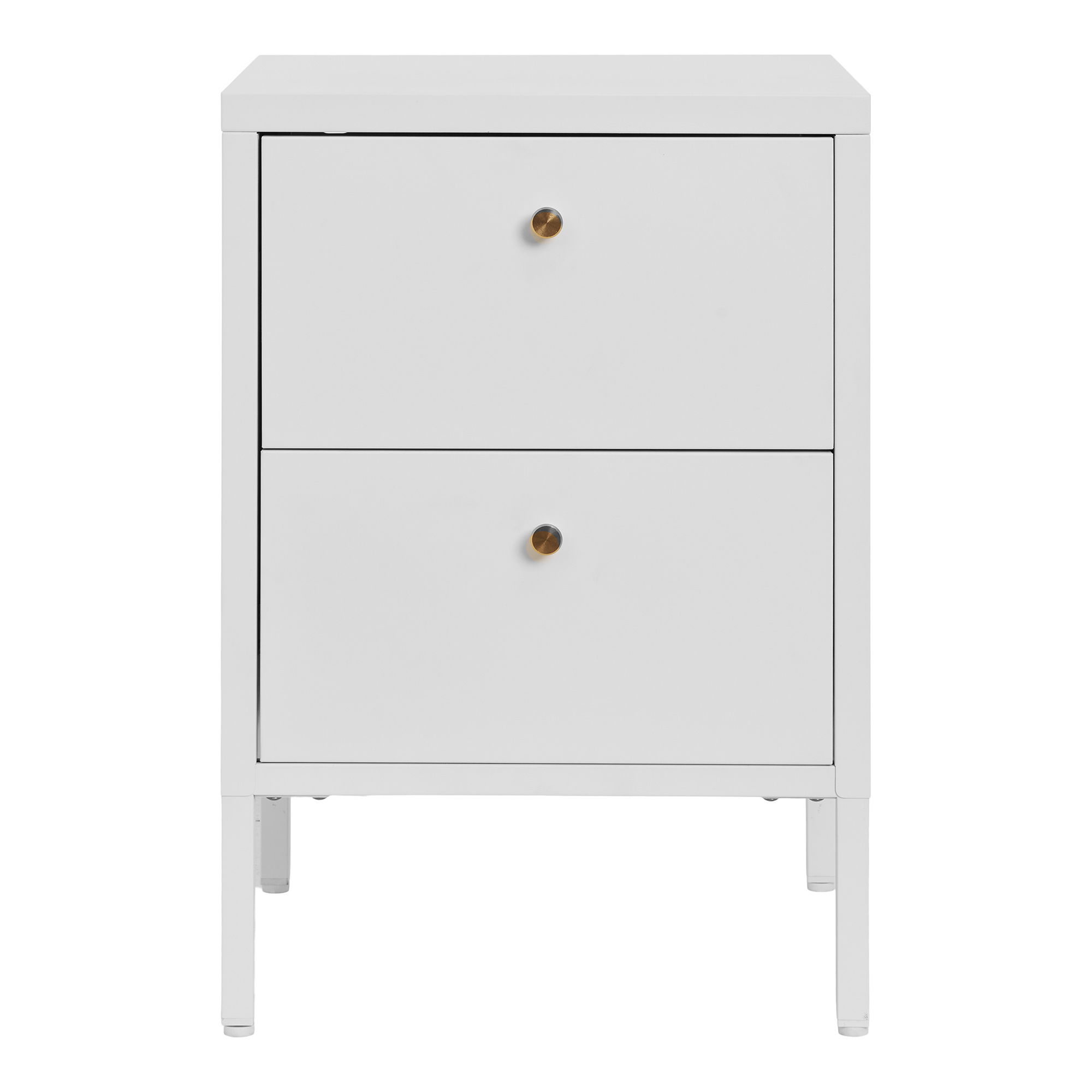 Szafka nocna z 2 szufladami DALBY stalowa 40x40x60 cm - biała - 3003021