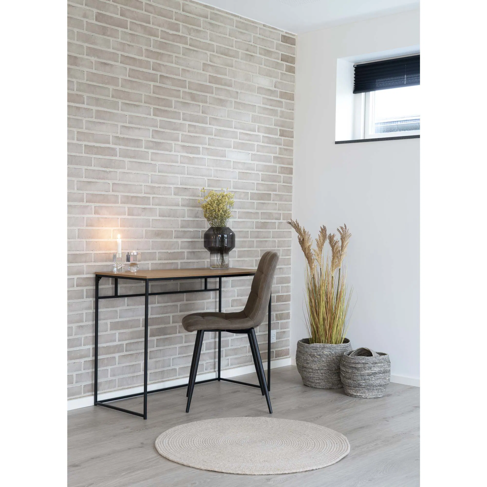 Biurko minimalistyczne VITA 100x45x75 cm - naturalny, czarny - 2402055