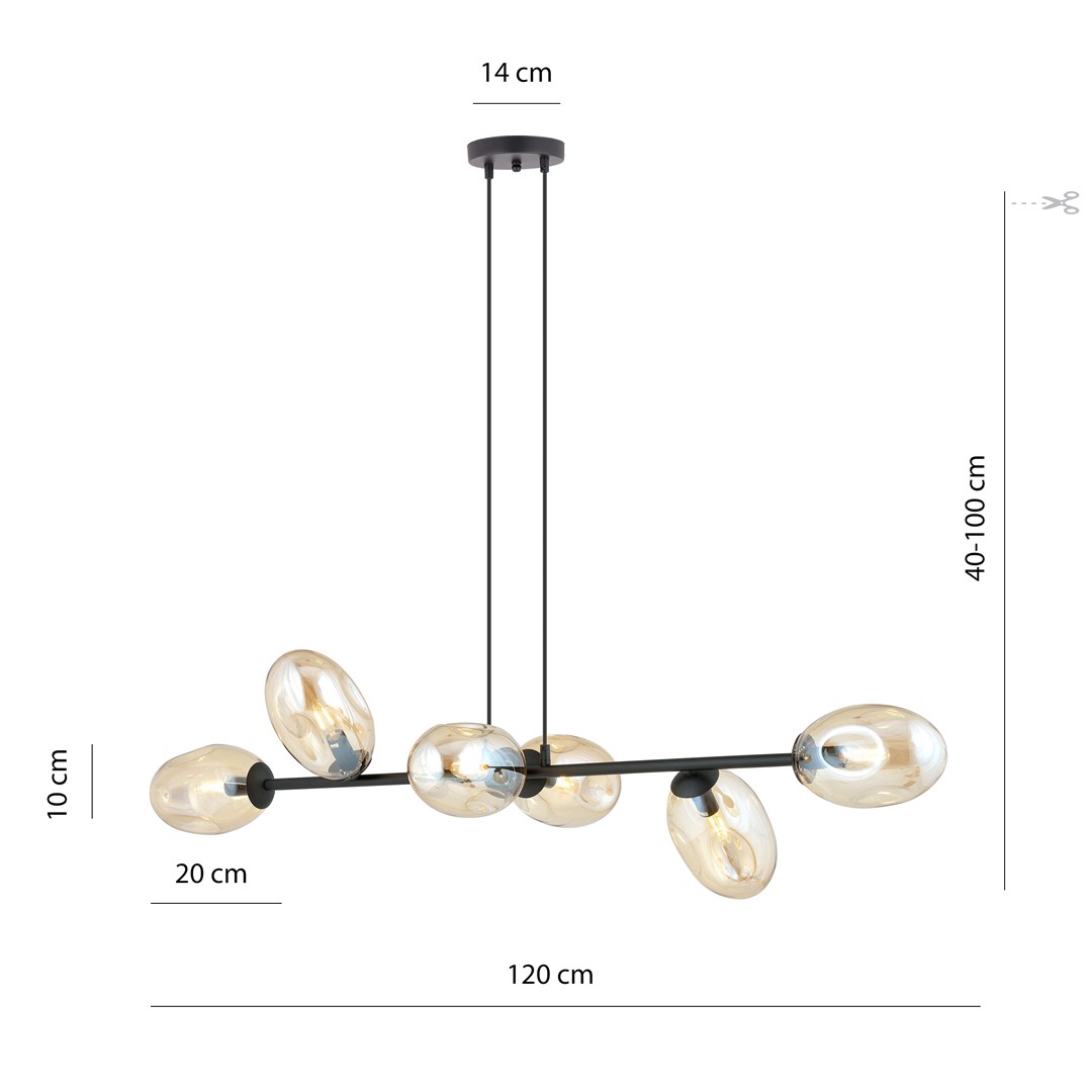 Lampa wisząca PANDORA Czarny 1264/6 - 1264/6