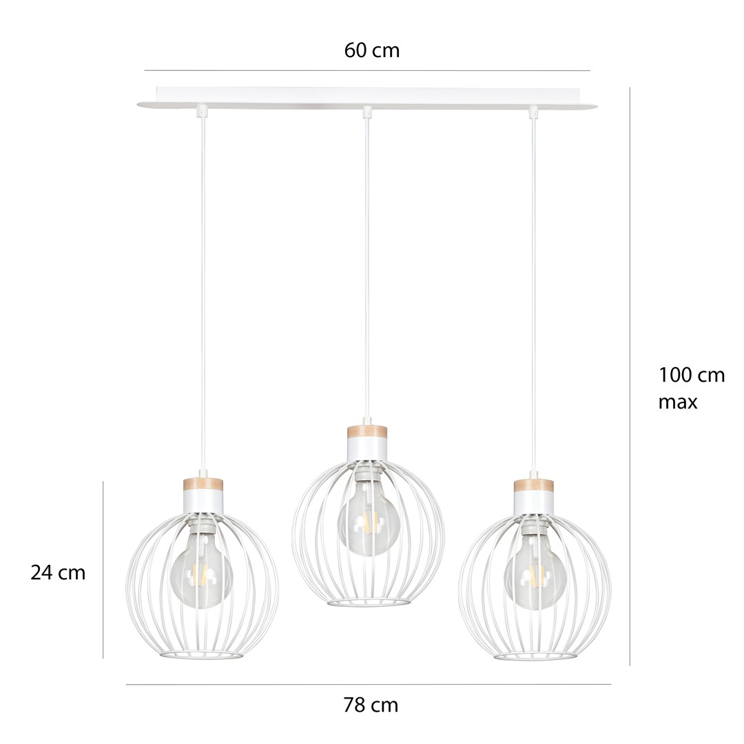 Lampa wisząca BARBADO Biały 755/3 - 755/3