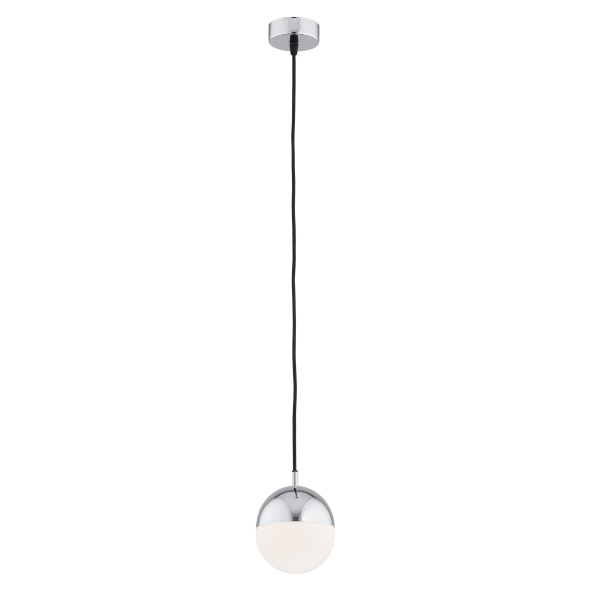 Lampa wisząca LIVIA chromowana opal czarny przewód 96x12cm