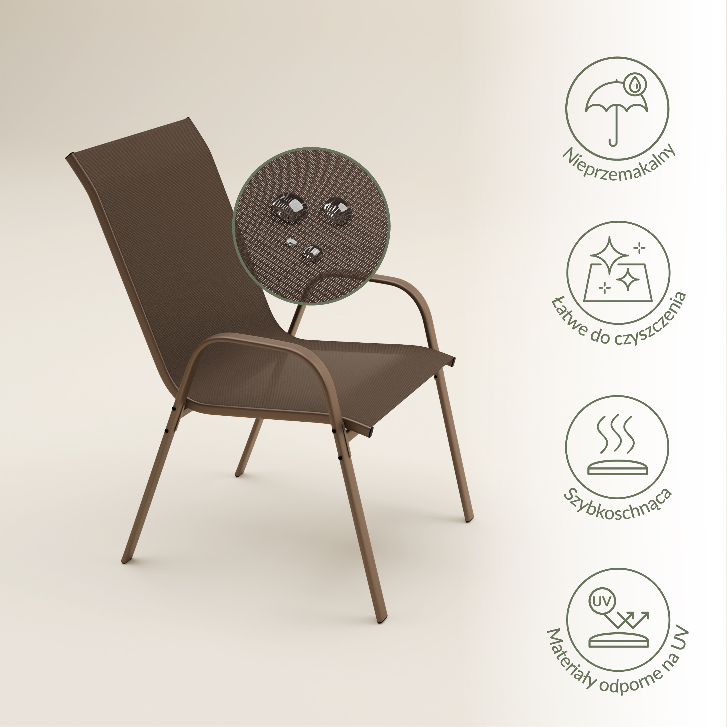 Zestaw ogrodowy jadalniany KINDLY 6-os. brązowy Zenjoy + GRATIS - KINDLY_BEZOWY