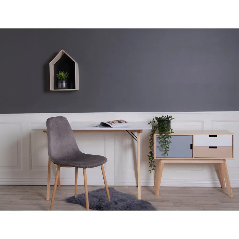 Biurko minimalistyczne VOJENS 60x120 - biały, naturalny - 2402020