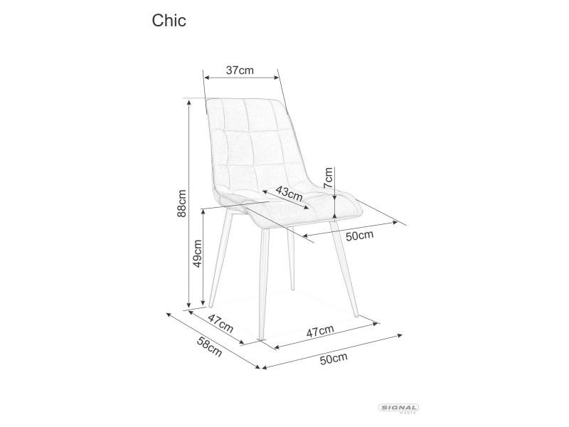 Krzesło CHIC VELVET brązowe aksamitne SIGNAL - CHICVCBR