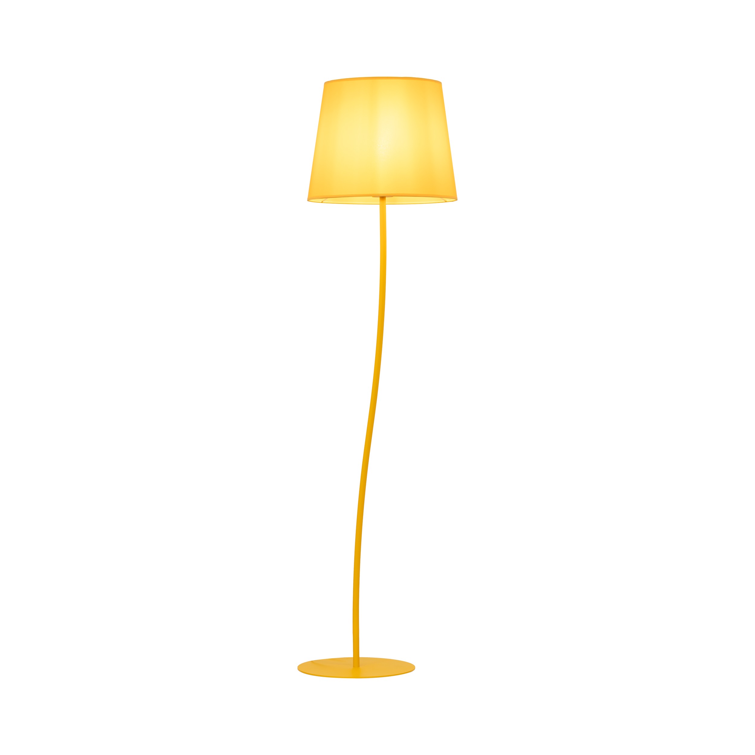 Lampa podłogowa NICOLA żółta intrygująco wygięta 150x44cm - TK_6645