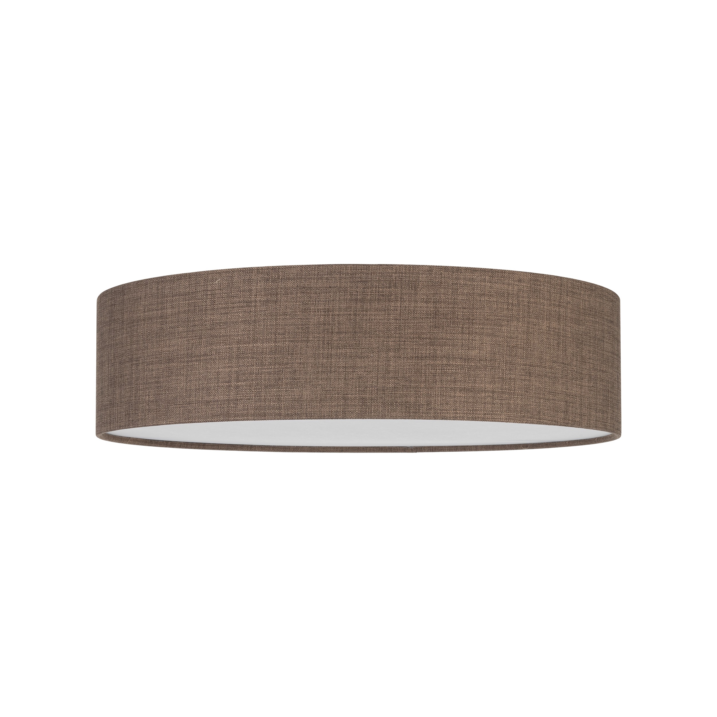 Lampa sufitowa EARTH brązowa z tkaniny z białym kloszem 60x17cm - TK_10165