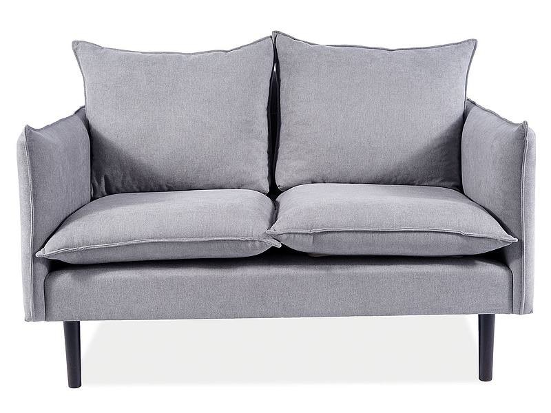 Sofa FLORA VELVET aksamitna szara z poduszkami SIGNAL
