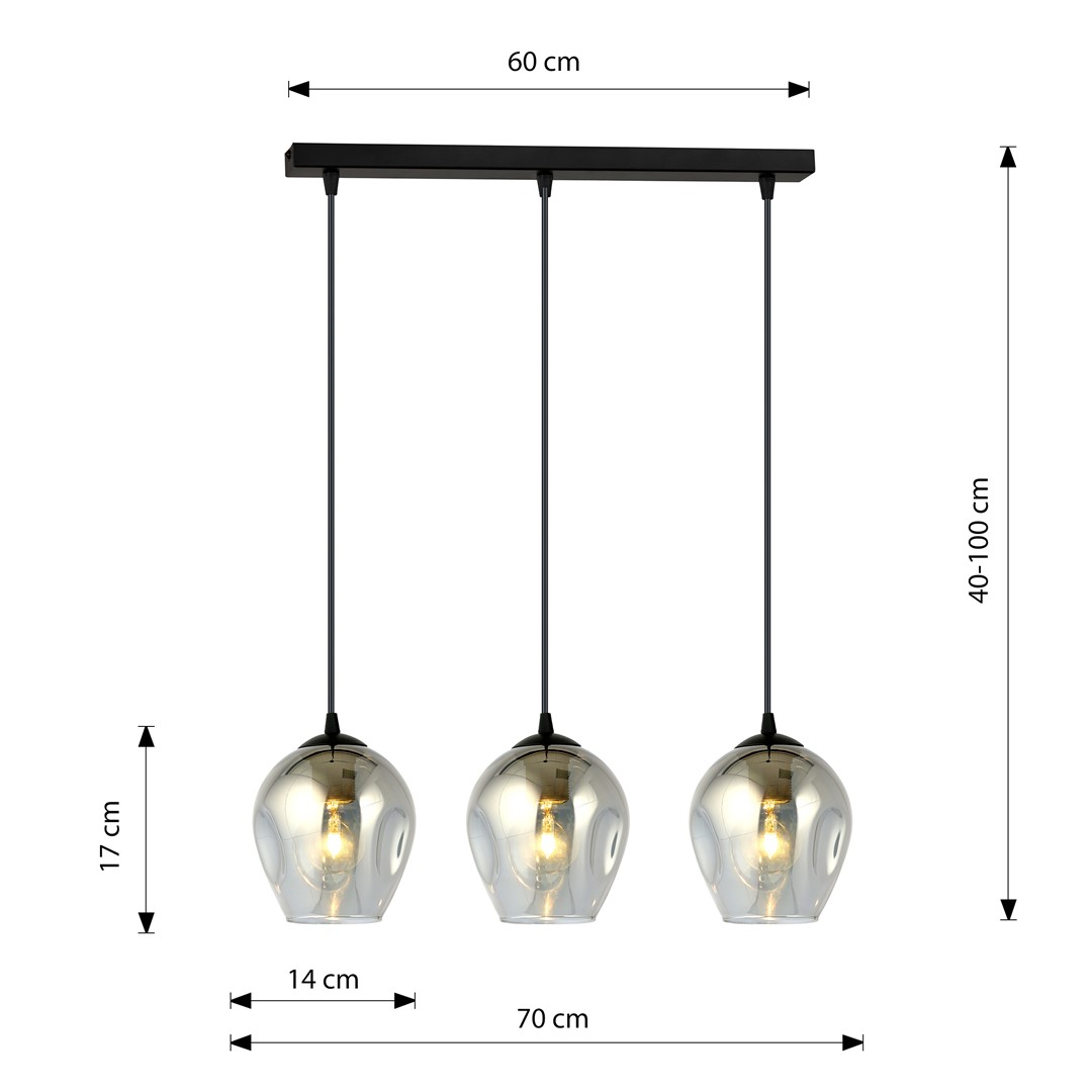 Lampa wisząca ISTAR Czarny 680/3 - 680/3