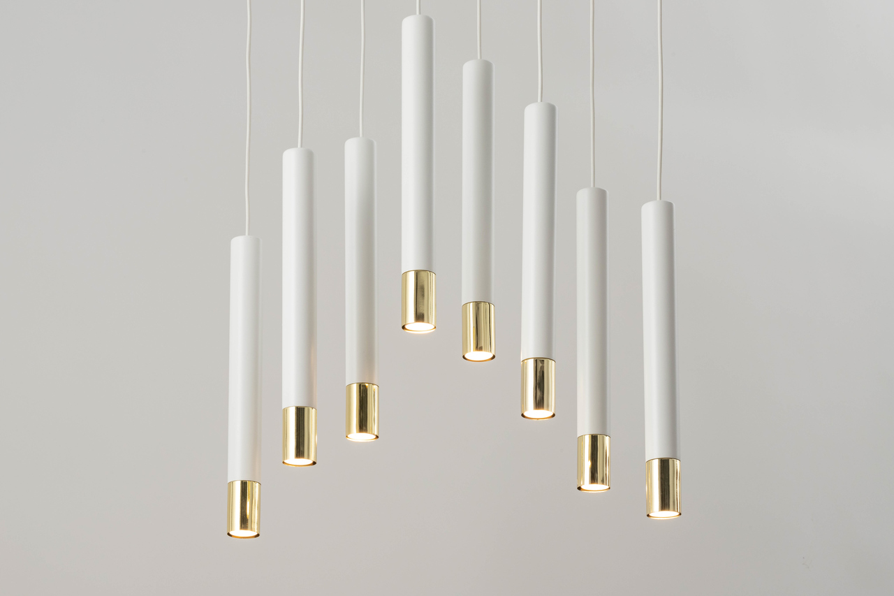 SOPEL GRAND 8 biały/złoty lampa wisząca - SI_33391