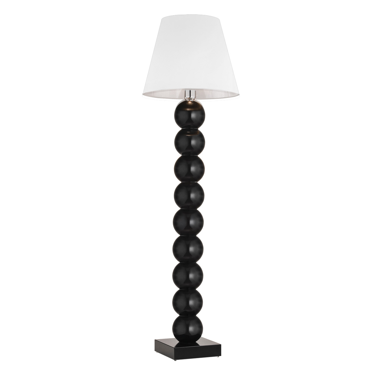 Lampa podłogowa FUDŻI czarna podstawa z białym abażurem 174x50cm