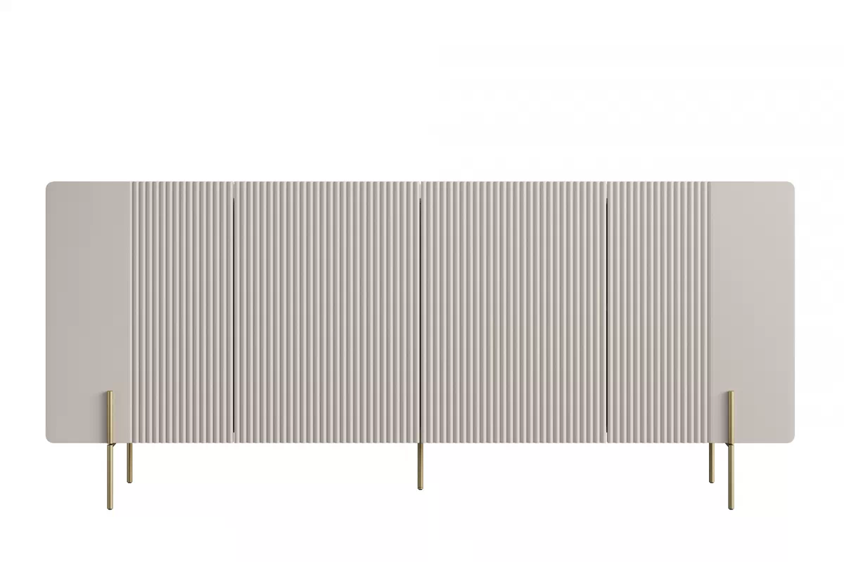 MALMI Komoda 200 4D - cashmere / crema bianca / złote nogi - B_162310