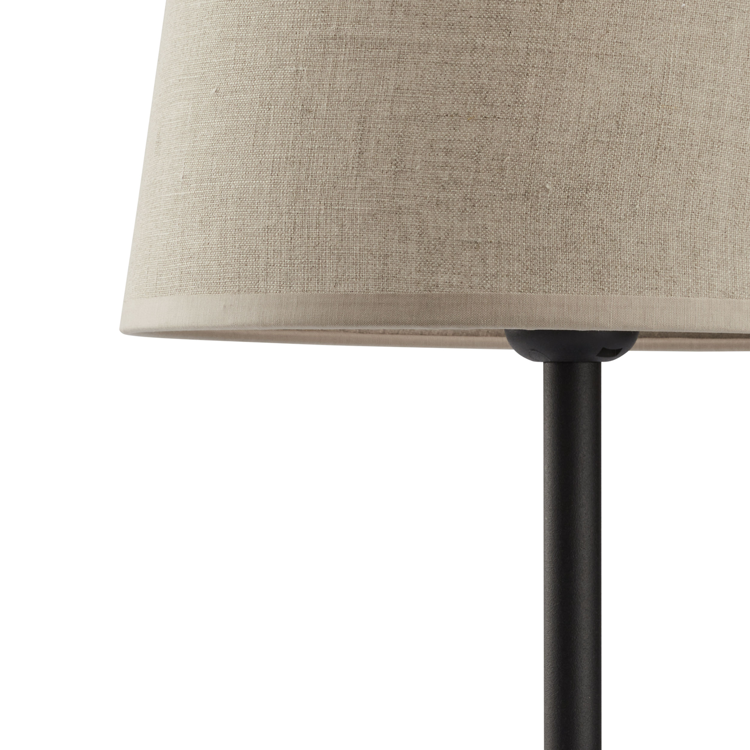 Lampka nocna CHICAGO czarna z brązowym kloszem z tkaniny 41x25cm - TK_5150