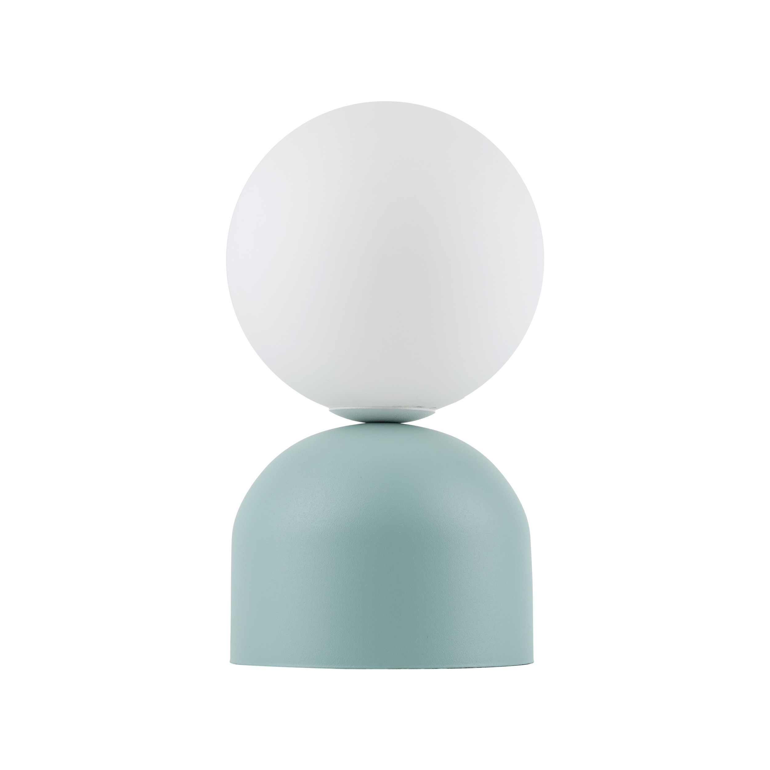 Lampka nocna MIKI miętowa z białym okrągłym kloszem 21x12cm - TK_16039